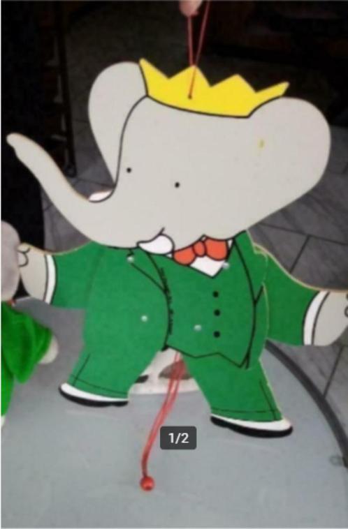 Babar : houten trekpop - vintage '88/'89, Enfants & Bébés, Jouets | Jouets en bois, Utilisé, Jouet à Pousser ou Tirer, Enlèvement ou Envoi