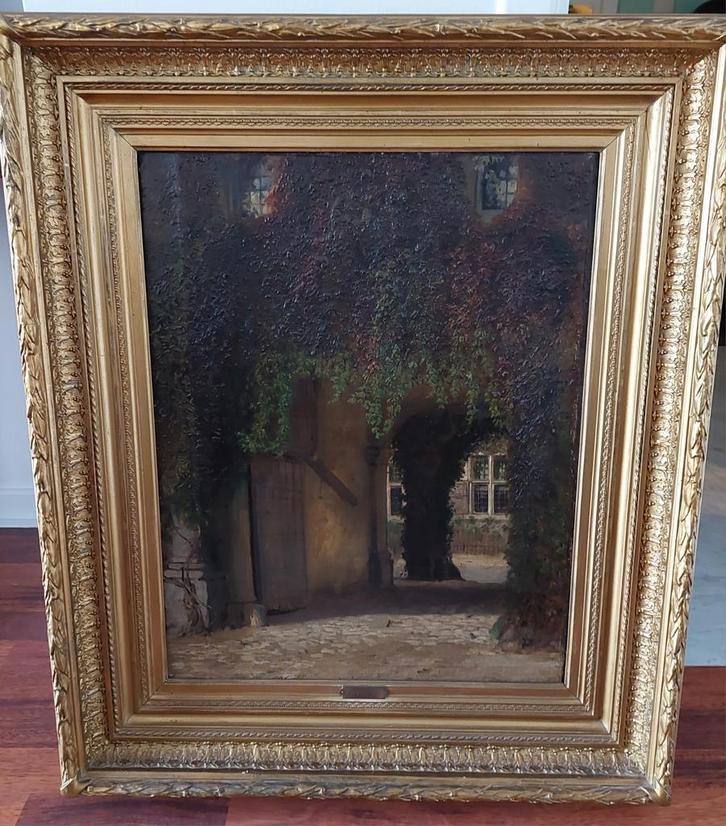 Schilderij olie op doek met kader, Antiek en Kunst, Kunst | Schilderijen | Klassiek, Ophalen