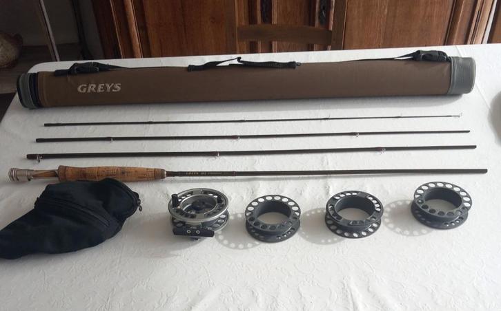 Greys Streamflex 10' #5 vlieghengel, Watersport en Boten, Hengelsport | Vliegvissen, Gebruikt, Complete set, Ophalen of Verzenden