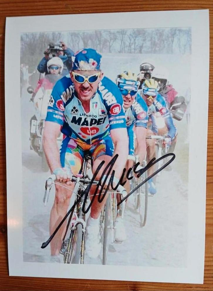 Gesigneerde foto van Johan Museeuw., Sport en Fitness, Wielrennen, Nieuw, Verzenden