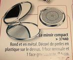 AVON : le miroir de poche rond et en métal décoré, Enlèvement ou Envoi, Neuf, Tout le visage