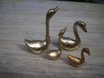 4 geel oude koper zwanen te koop per 2 stuks, Ophalen of Verzenden, Koper