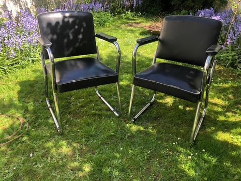 Set van Bauhaus Gispen stijl bureaustoel, Huis en Inrichting, Bureaustoelen, Gebruikt, Bureaustoel, Zwart, Ophalen
