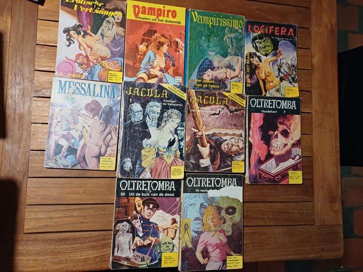 Groot lot erotische cult horror pocket strips, Boeken, Stripverhalen, Gelezen, Meerdere stripboeken, Ophalen of Verzenden