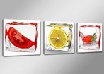 Wanddecoratie 3-luik Fruit ijsblokes 3 x 50cm, Huis en Inrichting, Woonaccessoires | Wanddecoraties, Ophalen of Verzenden, Nieuw