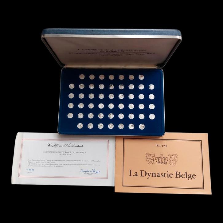 Set 50 medailles / 150 jaar onafhankelijkheid België/ Zilver, Postzegels en Munten, Munten | België, Losse munt, Zilver, Zilver