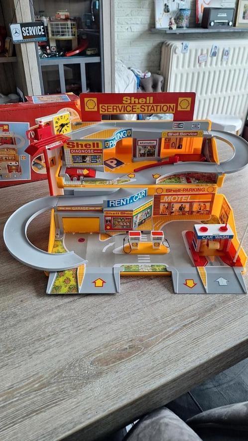 Stelco Vintage oude SHELL speelgoed garage, Hobby en Vrije tijd, Modelauto's | 1:50, Gebruikt, Ophalen of Verzenden