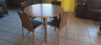 Ronde eettafel 110 cm diameter met 4 stoelen, Ophalen