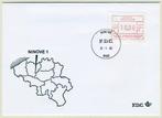 (B) ATM22 FDC Envelop 1983 - Ninove 1 (P3022), Ophalen of Verzenden, Gestempeld, 1e dag stempel