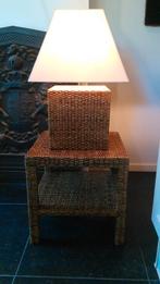 Rieten tafellamp rotan met bijzettafel hoogte 116cm, Enlèvement