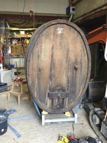 Zeer mooi eiken wijnvat eiken 1400ltr, Tuin en Terras, Regentonnen, Ophalen, Hout