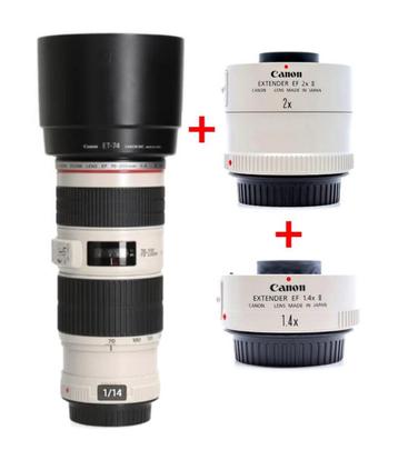 TOP - CANON EF 70-200MM F/4L IS USM I telelens + 2 extenders