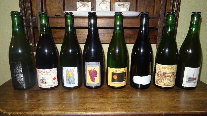 Prachtig lot Gueuze Cantillon 8 flessen, waarvan sommige vri, Verzamelen, Biermerken, Zo goed als nieuw, Flesje(s), Ophalen of Verzenden