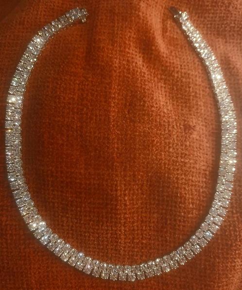 Diamanten  halsketting  te  koop, Handtassen en Accessoires, Kettingen, Goud, Wit, Ophalen of Verzenden