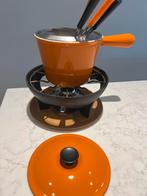Le Creuset fondue set in nieuwstaat., Kookpan of Snelkookpan, Gietijzer, Ophalen of Verzenden, Zo goed als nieuw