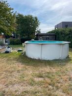 Stalen opbouwzwembad+zandfilter+stofzuigerrobot+warmtekoepel, Tuin en Terras, Zwembaden, Gebruikt, 300 cm of meer, Ovaal, Ophalen