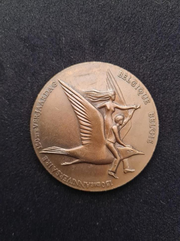 Medaille België 150ste verjaardag van de onafhankelijkheid 1, Postzegels en Munten, Penningen en Medailles, Brons, Ophalen of Verzenden