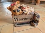 Honden beeld Welcome met solar lampje, Ophalen of Verzenden, Zo goed als nieuw
