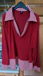 Pull chemisier dame 2XL neuf rouge et blanc, Ophalen of Verzenden, Zo goed als nieuw, Rood
