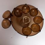Vintage bowl in plexi, met 8 tassen en pollepel., Utilisé, Enlèvement ou Envoi