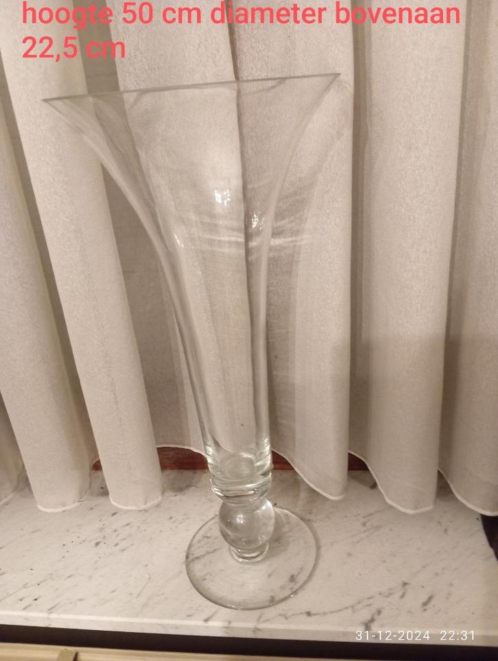 glazen vazen voor kunstbloemen takken kaars decoratie, Huis en Inrichting, Woonaccessoires | Vazen, Zo goed als nieuw, Minder dan 50 cm