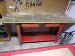 Professionele werktafel fietswinkel 200cm x 65cm met 2 lades, Ophalen