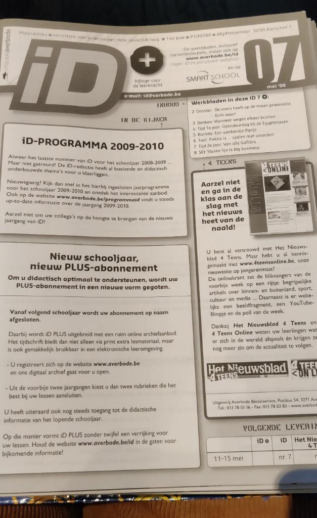 Tijdschriften iD 1996-1997 en 2000-2009 + leerkrachtdeel, Boeken, Tijdschriften en Kranten, Zo goed als nieuw, Overige typen, Ophalen