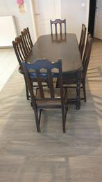 Eiken eettafel met 6 stoelen, Huis en Inrichting, Ophalen, Zo goed als nieuw
