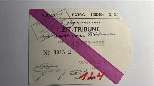 Ticket Patro Eisden - Waterschei Thor Genk 1966, Collections, Articles de Sport & Football, Utilisé, Autres types, Envoi