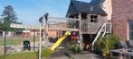 Eikenhouten speelhuis / klimparadijs / parcours / turnrek, Ophalen, Gebruikt, Glijbaan