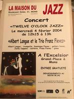 Affiche concert jazz Albert Lange Mons Gabriel Lefebvre, CD & DVD, Comme neuf, Jazz