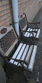 2 gietijzeren tuinstoelen, Tuin en Terras, Tuinbanken, Ophalen, Zo goed als nieuw, Metaal