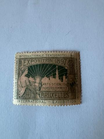 vignette expo universelle bruxelles 1897 timbre ancien belge, Enlèvement ou Envoi