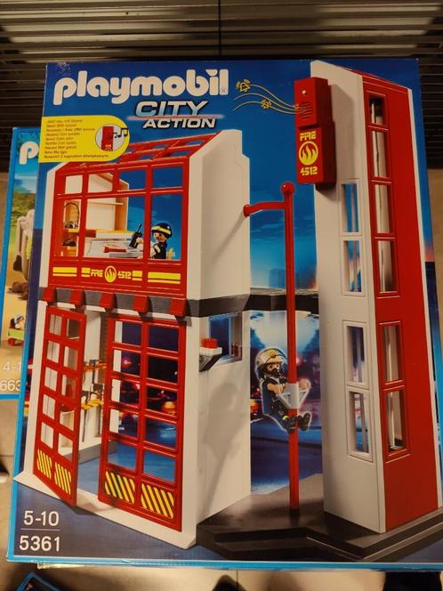 Playmobil - Brandweerkazerne met alarm - 5361 - Fire Station, Kinderen en Baby's, Speelgoed | Playmobil, Zo goed als nieuw, Complete set