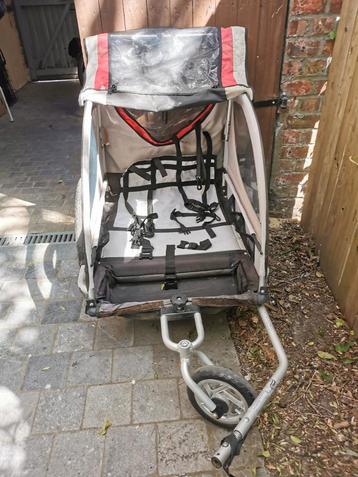 Fietskar/dubbele buggy voor 2 kindjes of hond, Fietsen en Brommers, Ophalen, Gebruikt