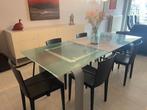 Eettafel met 6 of 7 stoelen van Designer Matteo Grassi, Ophalen, Glas, 200 cm of meer, Italiaans Design