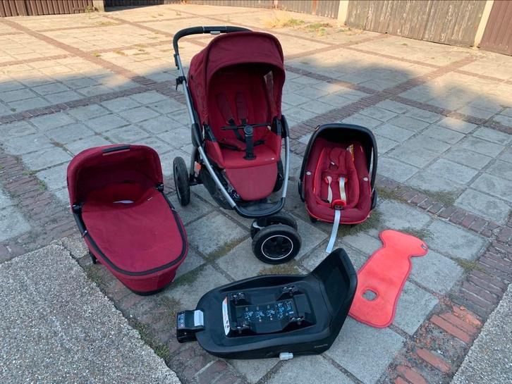 Maxi Cosi Mura Plus 3 in 1 set - Bordeaux rood, Kinderen en Baby's, Kinderwagens en Combinaties, Gebruikt, Combiwagen, Maxi-Cosi