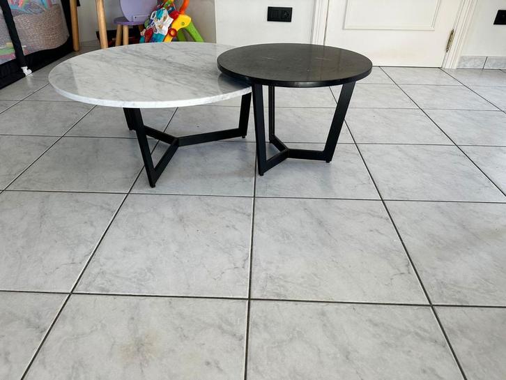 Set van 2 marmeren salontafels te koop, Huis en Inrichting, Tafels | Salontafels, Ophalen