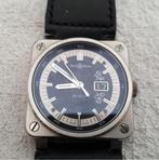 Horloge: Bell & Ross BR 03-96 Aviation type, Staal, Polshorloge, Ophalen of Verzenden, Leer