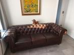 Chesterfield driezit, Huis en Inrichting, Zetels | Zetels, Ophalen, Zo goed als nieuw, Driepersoons, Leer