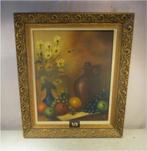 Mooi Geschilderd Werk 'Bloemen Fruit en Pot' - gesigneerd, Antiek en Kunst, Ophalen of Verzenden