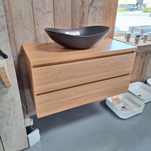 LAATSTE Badmeubel voor opzetwaskom lavabo Orsa 100 eiken, Huis en Inrichting, Woonaccessoires | Overige, Nieuw, Ophalen of Verzenden