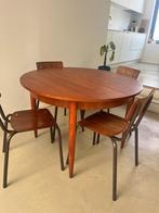 Ronde openklapbare vintage tafel, Rond, Zo goed als nieuw, Vijf personen of meer, Ophalen