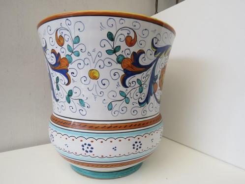 Vintage bloempot cachepot Deruta Italy 24 cm, Antiek en Kunst, Curiosa en Brocante, Ophalen of Verzenden