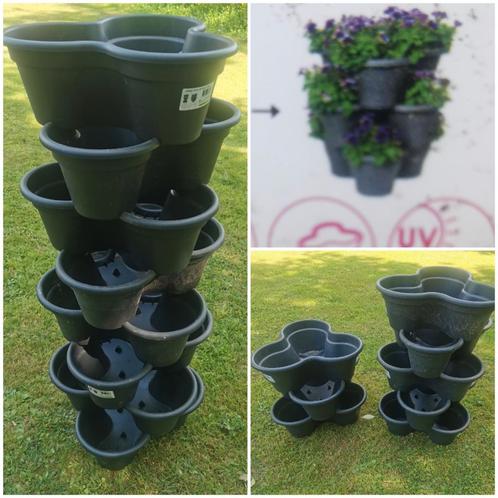 Stapelbare plantentoren, Tuin en Terras, Bloembakken en Plantenbakken, Zo goed als nieuw, Ophalen