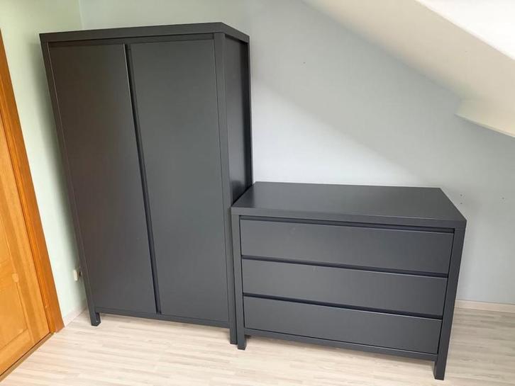 Mobilier chambre (bébé/enfant) Bopita - Corsica Anthracite, Huis en Inrichting, Slaapkamer | Complete slaapkamers, Gebruikt, Eenpersoons