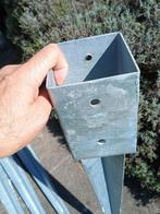 4 ancres poteau à enfoncer Alberts acier galvanisé 90x90x900, Jardin & Terrasse, Enlèvement