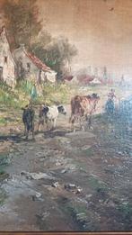 Prachtig schilderij 92 op 72,cm, Antiek en Kunst, Ophalen