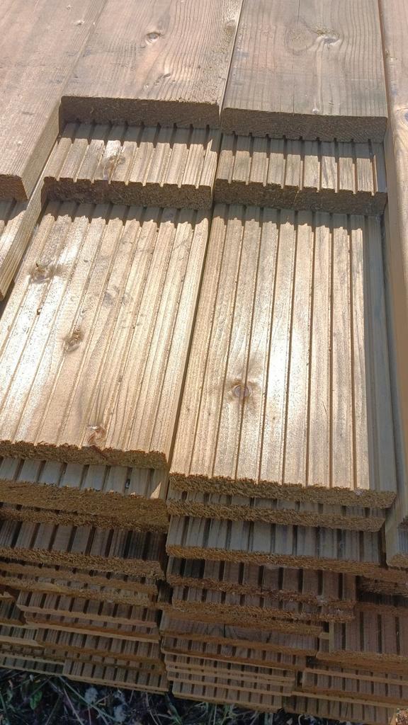 Geïmpregneerde Noorse den terrasplanken, Tuin en Terras, Palen, Balken en Planken, Nieuw, Planken, Ophalen