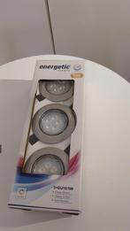 3 LED-spots van geborsteld aluminium, Ophalen, Zo goed als nieuw, Led